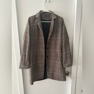 Shein Plaid Coat Size S